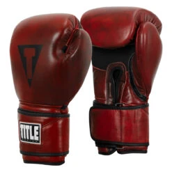 TITLE Boxing Blood Red Leather Bag Gloves 11 TITLE Boxing Blood Red Leather Bag Gloves -Knockout Gear brbg rd 002 1 4