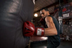 TITLE Boxing Blood Red Leather Sparring Gloves 16 TITLE Boxing Blood Red Leather Sparring Gloves -Knockout Gear brsg 2