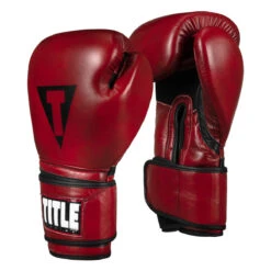 TITLE Boxing Blood Red Leather Training Gloves 13 TITLE Boxing Blood Red Leather Training Gloves -Knockout Gear brtg rd 002