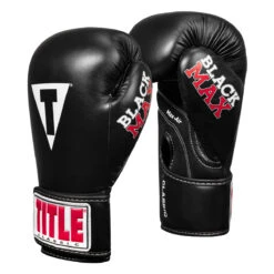 TITLE Classic Black Max Boxing Gloves 14 TITLE Classic Black Max Boxing Gloves -Knockout Gear cbmbg2 02