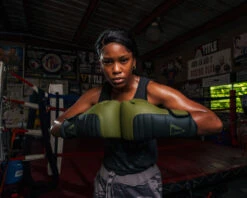 TITLE Boxing Combat Bag Gloves -Knockout Gear combg gn bk 1 2