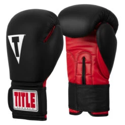 TITLE Classic Fitness Boxing Gloves 23 TITLE Classic Fitness Boxing Gloves -Knockout Gear crbg bk rd 02