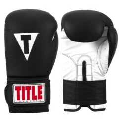 TITLE Classic Fitness Boxing Gloves 32 TITLE Classic Fitness Boxing Gloves -Knockout Gear crbg bk wh 01 1