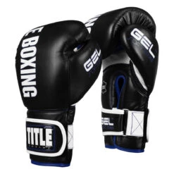 TITLE Boxing Gel Soft Strike Bag Gloves -Knockout Gear cssgbg1 bk bl 02
