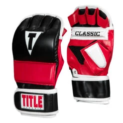TITLE Classic Wristwrap Heavy Bag Gloves -Knockout Gear cwhbg3 rd bk 2 1