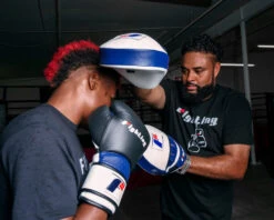 Fighting Force Leather Punch Mitts 16 Fighting Force Leather Punch Mitts -Knockout Gear ftgpm wh bl bk 2