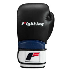 Fighting Ferocity Leather Training Gloves -Knockout Gear ftgtg bk wh bl 3 2