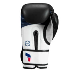 Fighting Ferocity Leather Training Gloves -Knockout Gear ftgtg bk wh bl 4 2