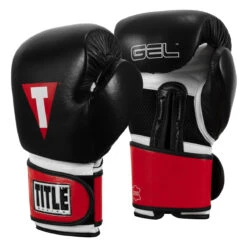 TITLE Boxing Gel Weighted Boxing Gloves 13 TITLE Boxing Gel Weighted Boxing Gloves -Knockout Gear glwbg bk wh rd 2 1