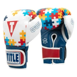 TITLE Boxing Gel World V2T Limited Edition Autism Awareness Bag Gloves -Knockout Gear gtwbgle2 2 1