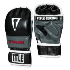 TITLE Boxing Invade Wrist Wrap Heavy Bag Gloves 2.0 -Knockout Gear iwhbg2 bk wh 2 1