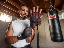 TITLE Boxing Defender Sublimated Glove Wraps -Knockout Gear ksgw bk rd 1 1