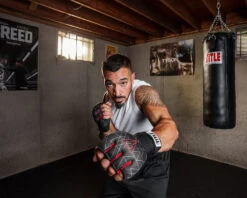 TITLE Boxing Defender Sublimated Glove Wraps -Knockout Gear ksgw bk rd 3 1