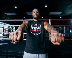 TITLE Boxing Jumbo Logo Sleeveless Hoodie 20 TITLE Boxing Jumbo Logo Sleeveless Hoodie -Knockout Gear lta4 bk 1 1