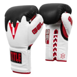TITLE Boxing Gel Lava Leather Series Sparring Gloves 12 TITLE Boxing Gel Lava Leather Series Sparring Gloves -Knockout Gear mlvlsg wh rd bk 02