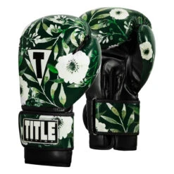TITLE Boxing Floral Bag Gloves -Knockout Gear oaflbg gn bk 2 1