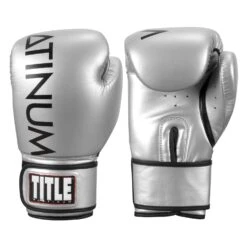 TITLE Platinum Prolific Boxing Bag Gloves -Knockout Gear plbg sv bk 1 1