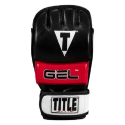 TITLE MMA Perform Gel Bag Gloves 2.0 -Knockout Gear pmgbg2 bk rd 03