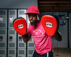 Pro Mex Pantera Curved Punch Mitts 3.0 11 Pro Mex Pantera Curved Punch Mitts 3.0 -Knockout Gear pmpmc3 bk rd 1