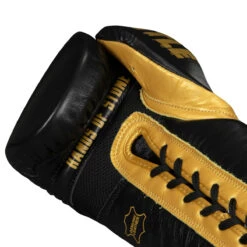 TITLE Boxing Roberto Duran Leather Sparring Gloves 15 TITLE Boxing Roberto Duran Leather Sparring Gloves -Knockout Gear rdsg bk gd 05