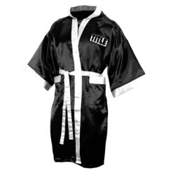 TITLE Boxing Full Length Robe -Knockout Gear tsrfl bk wh 01