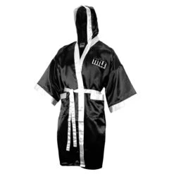 TITLE Boxing Full Length Robe -Knockout Gear tsrfl bk wh 2