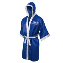 TITLE Boxing Pro Full Length Boxing Robe -Knockout Gear tsrfl2 bl wh 01