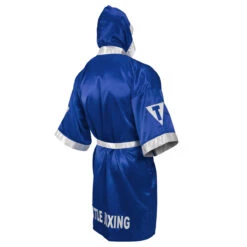 TITLE Boxing Pro Full Length Boxing Robe -Knockout Gear tsrfl2 bl wh 02