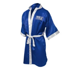 TITLE Boxing Pro Full Length Boxing Robe -Knockout Gear tsrfl2 bl wh 03
