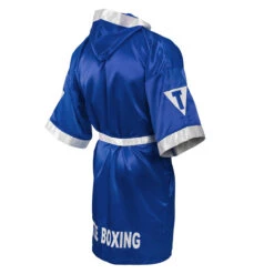 TITLE Boxing Pro Full Length Boxing Robe -Knockout Gear tsrfl2 bl wh 04