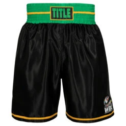 WBC By TITLE Boxing Professional Boxing Trunks -Knockout Gear wbcbt bk gn 2