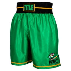 WBC By TITLE Boxing Professional Boxing Trunks -Knockout Gear wbcbt gn bk 1 1