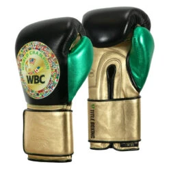 WBC By TITLE Boxing Green Belt Training Gloves 1.0 18 WBC By TITLE Boxing Green Belt Training Gloves 1.0 -Knockout Gear wgbtg bk gd gn 2 1