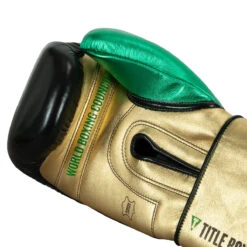 WBC By TITLE Boxing Green Belt Training Gloves 1.0 21 WBC By TITLE Boxing Green Belt Training Gloves 1.0 -Knockout Gear wgbtg bk gd gn 5 1