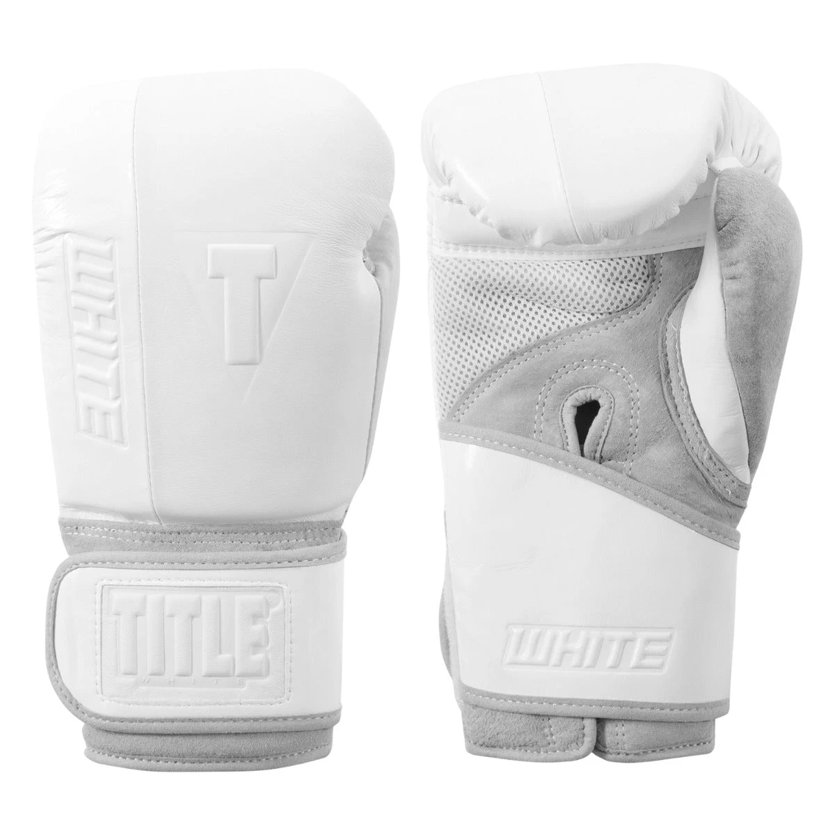 TITLE White Boxing Training Gloves 3 TITLE White Boxing Training Gloves