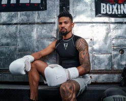 TITLE White Boxing Lace Sparring Gloves 2.0 -Knockout Gear whsg2 wh 1