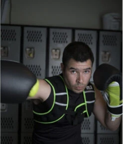 TITLE Boxing Elite Racerback Weight Vest -Knockout Gear wvest15 bk gr lifestyle edit