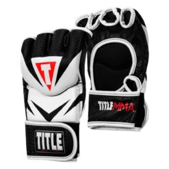 TITLE MMA Command Pro Fight Gloves -Knockout Gear xmcpfg bk wh 002