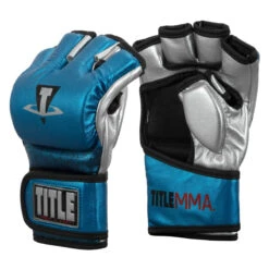 TITLE MMA Menace Metallic Training Gloves 19 TITLE MMA Menace Metallic Training Gloves -Knockout Gear xmmtg bl sv 002